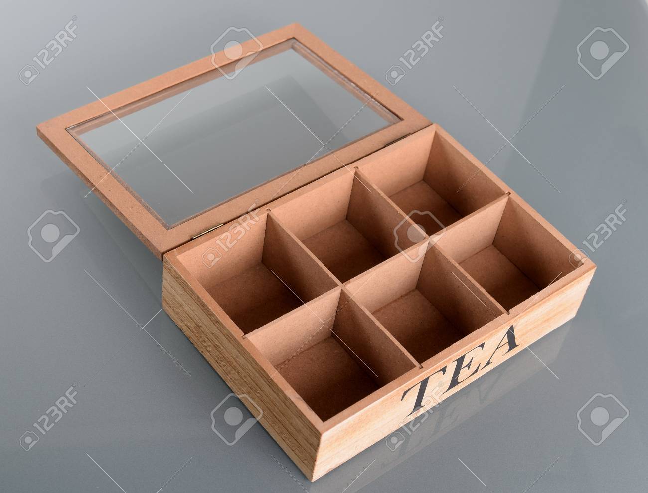 wooden box with glass lid