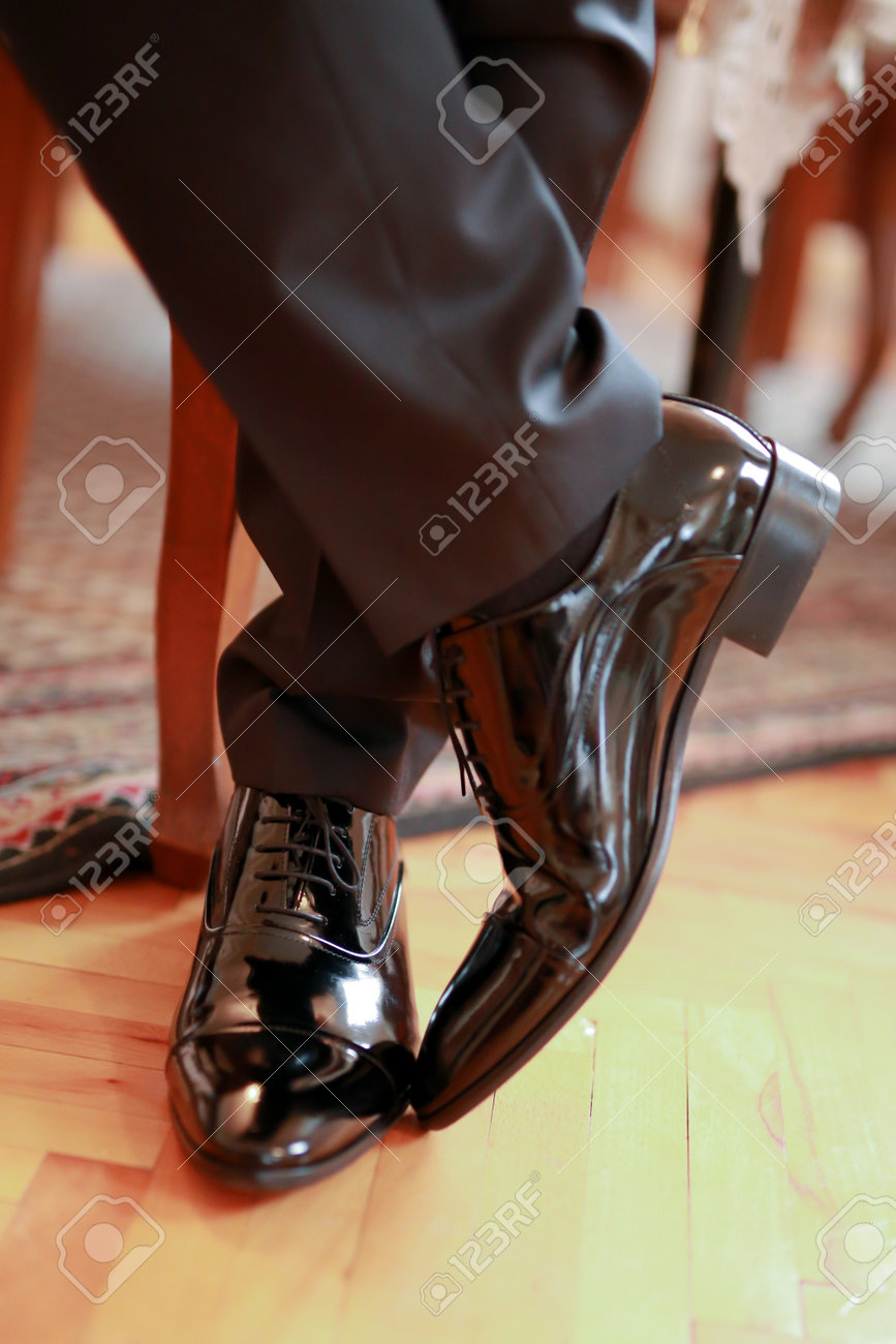 Business man or groom with classic lace elegant shoes. Shoes for business clothing, men's style. - 162009069 Business man or groom with classic lace elegant shoes. Shoes for business clothing, men's style. - 162009069