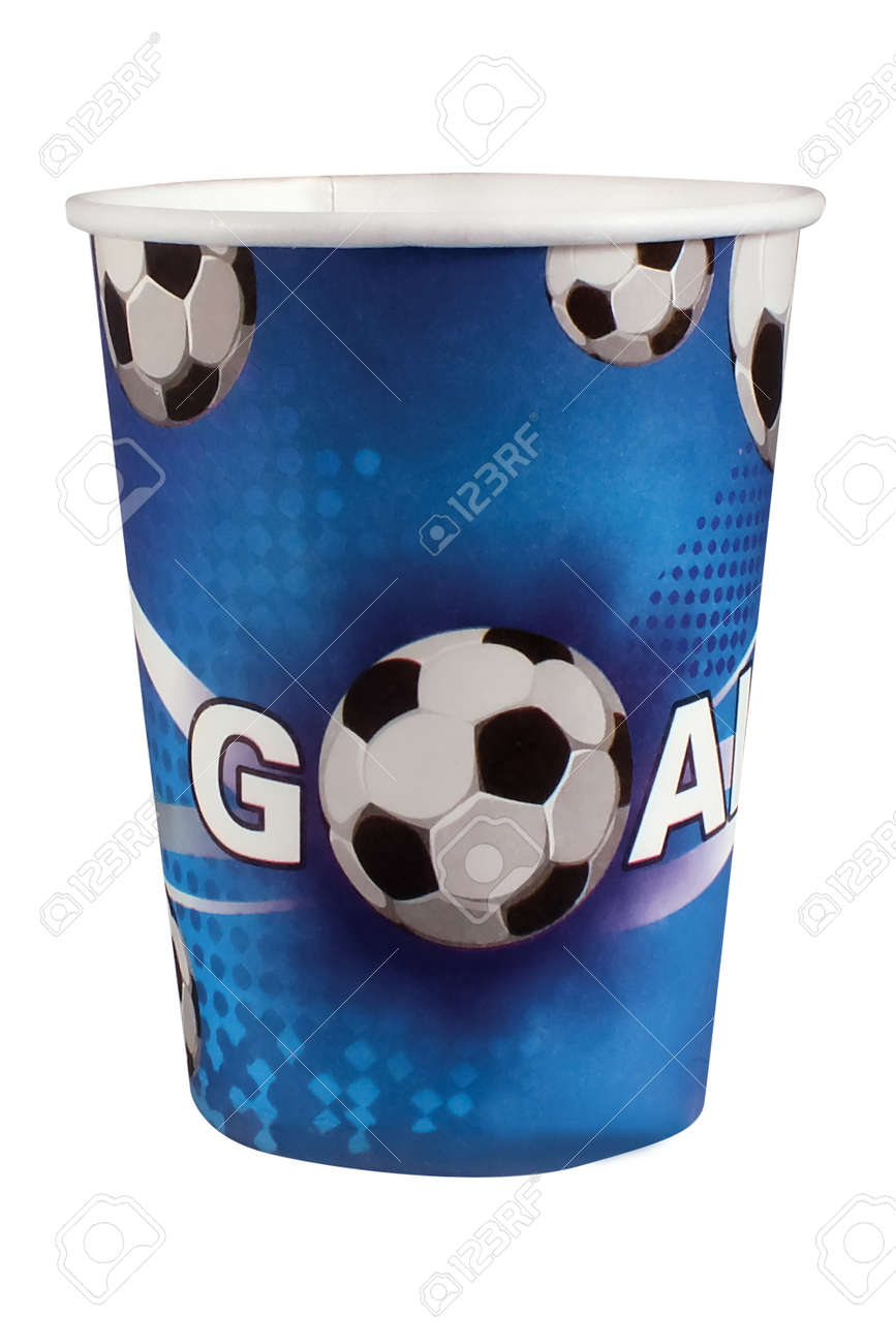 Multicolored striped cardboard cup for children's birthday on white background. Party cup made from cardboard in colorful concept - 165473067 Multicolored striped cardboard cup for children's birthday on white background. Party cup made from cardboard in colorful concept - 165473067