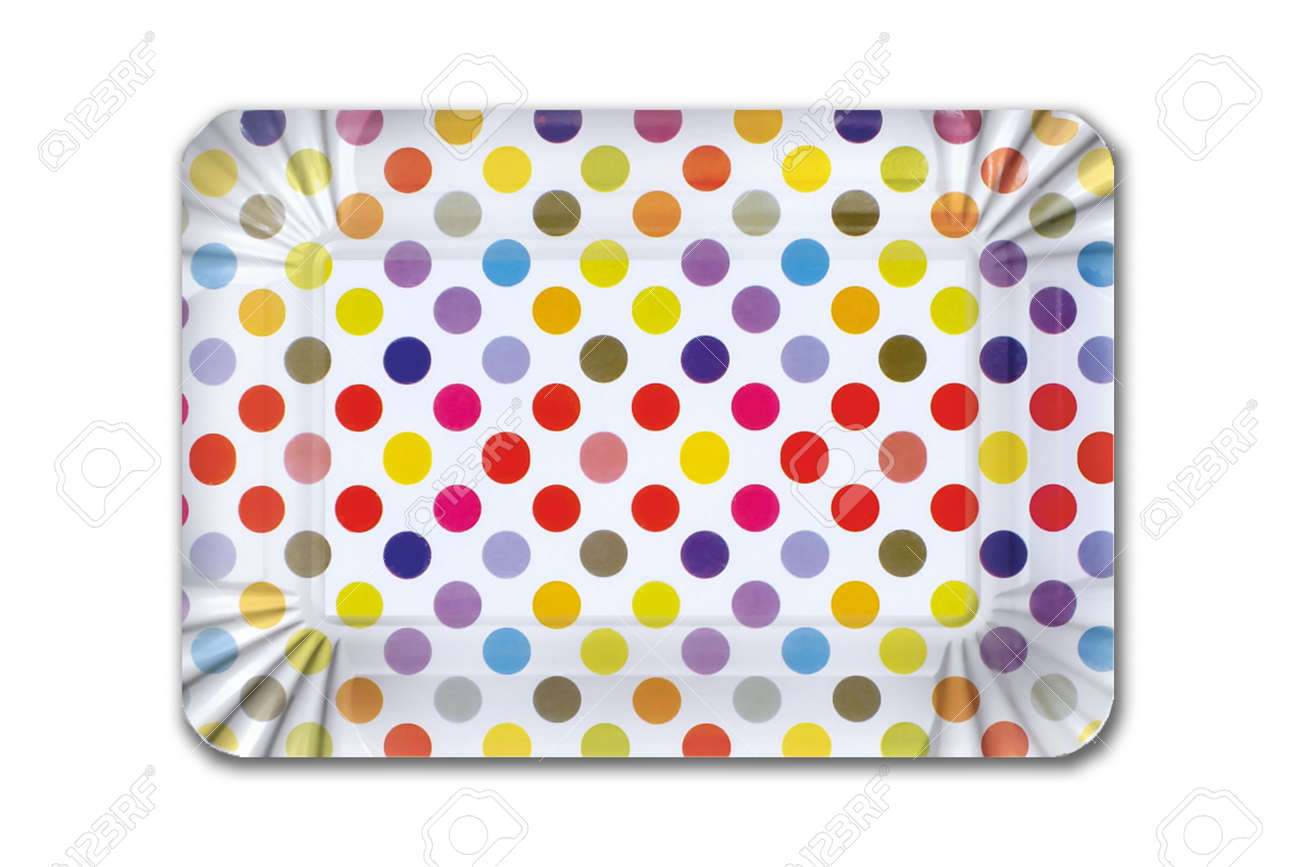 Multicolored striped cardboard plate for children's birthday on white background. Party dish made from cardboard in colorful concept - 165473069 Multicolored striped cardboard plate for children's birthday on white background. Party dish made from cardboard in colorful concept - 165473069