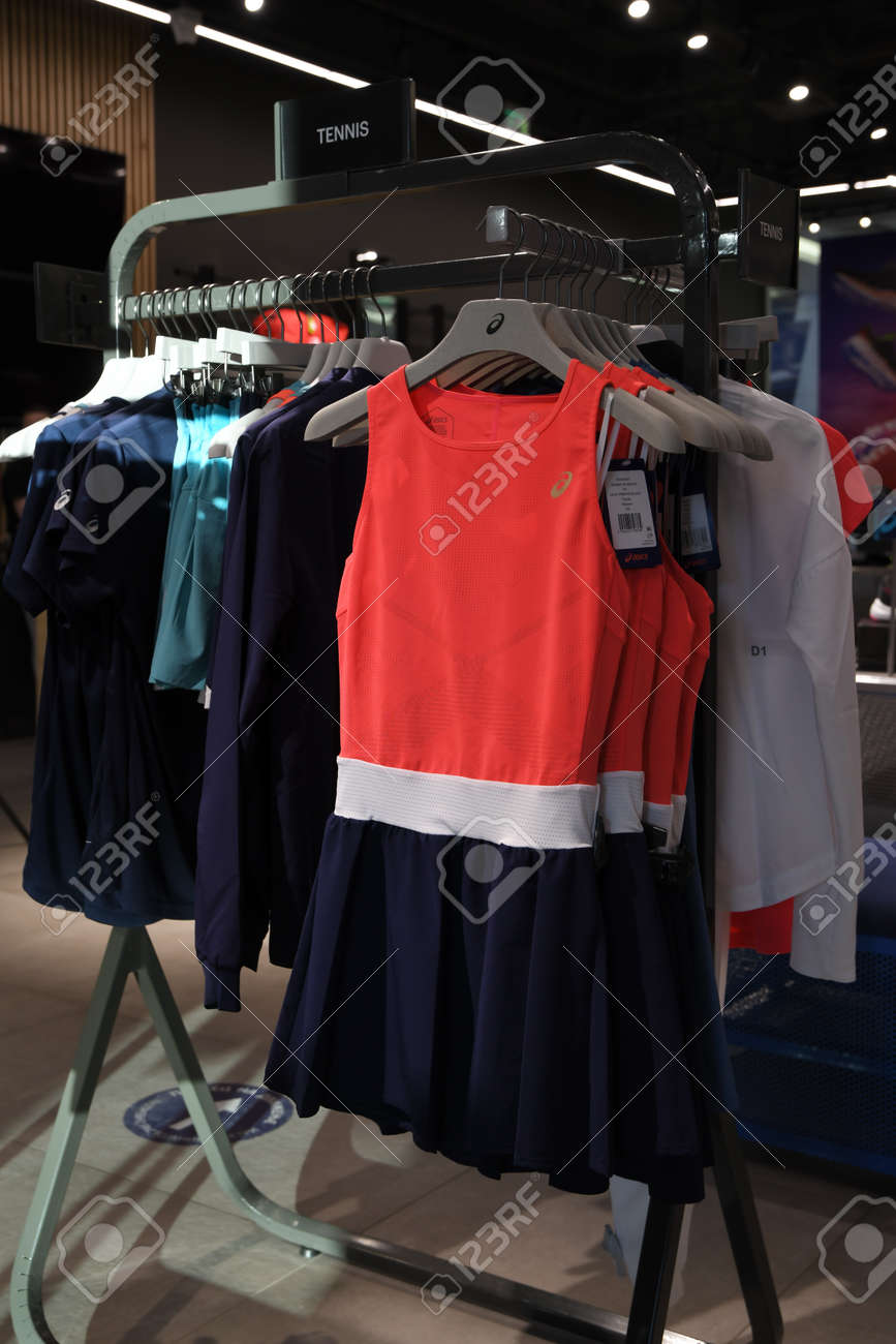 Skopje, North Macedonia - March 12, 2021: Asics store in Skopje, North Macedonia. Asics is a Japanese multinational company which produces footwear and sports equipment - 166164700 Skopje, North Macedonia - March 12, 2021: Asics store in Skopje, North Macedonia. Asics is a Japanese multinational company which produces footwear and sports equipment - 166164700