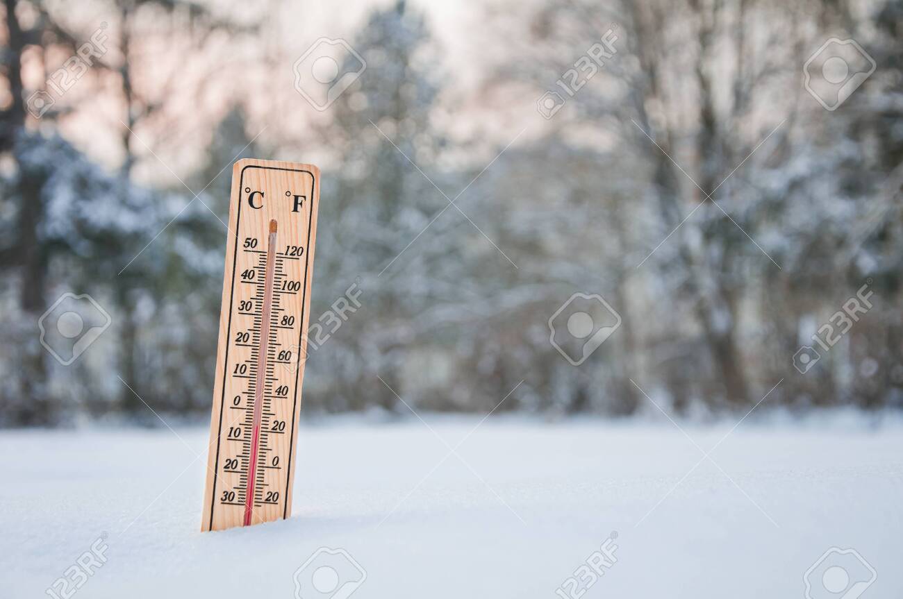 The Thermometer Shows Frosty Weather Minus Five Degrees Celsius Stock Photo Picture And Royalty Free Image Image 119808337