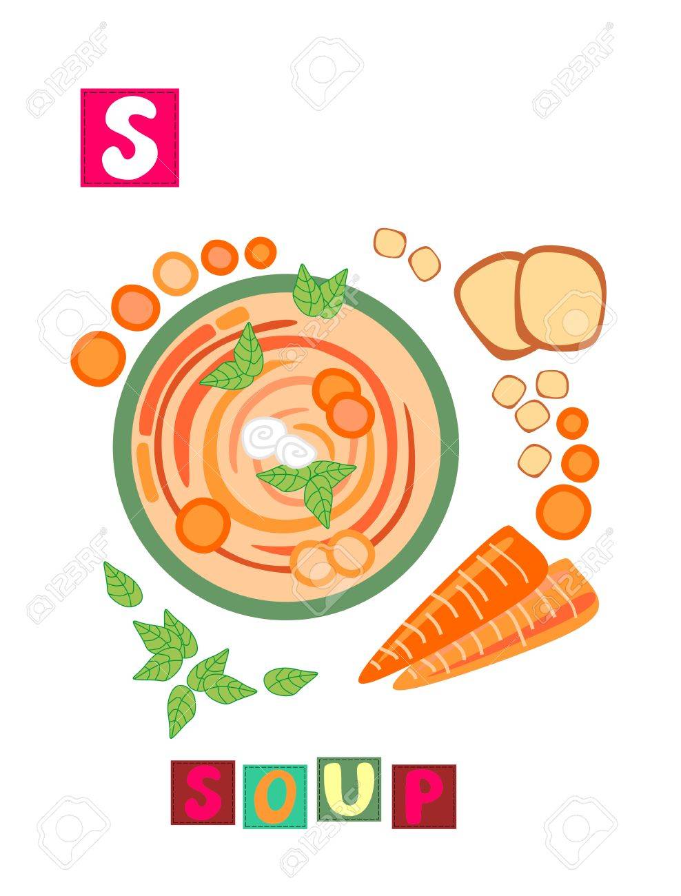 Dibujos Animados Alfabeto Inglés Lindo Color De La Imagen Y La Palabra Con Niños Vector Abc Sobre Fondo Blanco Letra S