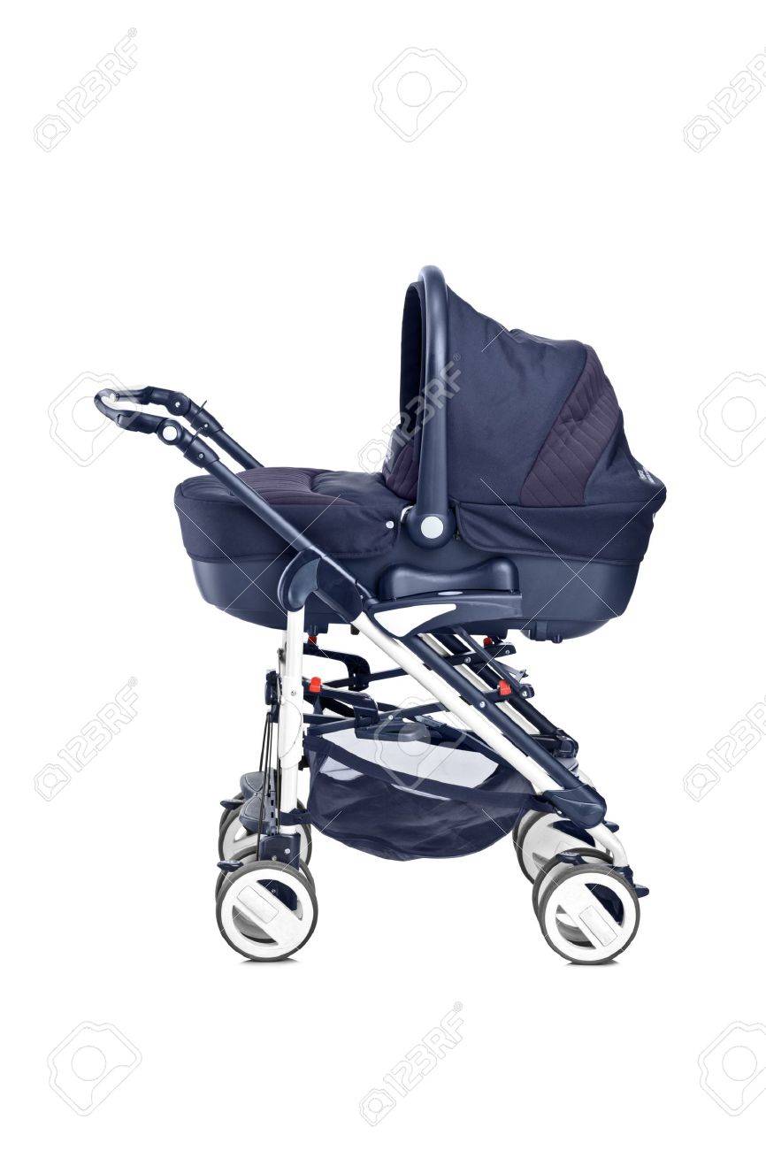A Studio Shot Of A Modern Baby Stroller Isolated Against White - A Studio Shot Of A Modern Baby Stroller Isolated Against White Backgroundstock Photo a studio shot of a modern baby stroller isolated against white - a studio shot of a modern baby stroller isolated against white backgroundstock photo