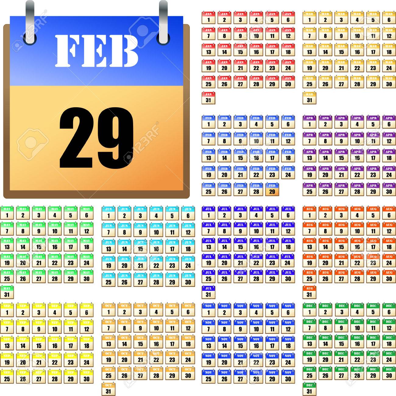 universal calendar for every year royalty free cliparts vectors