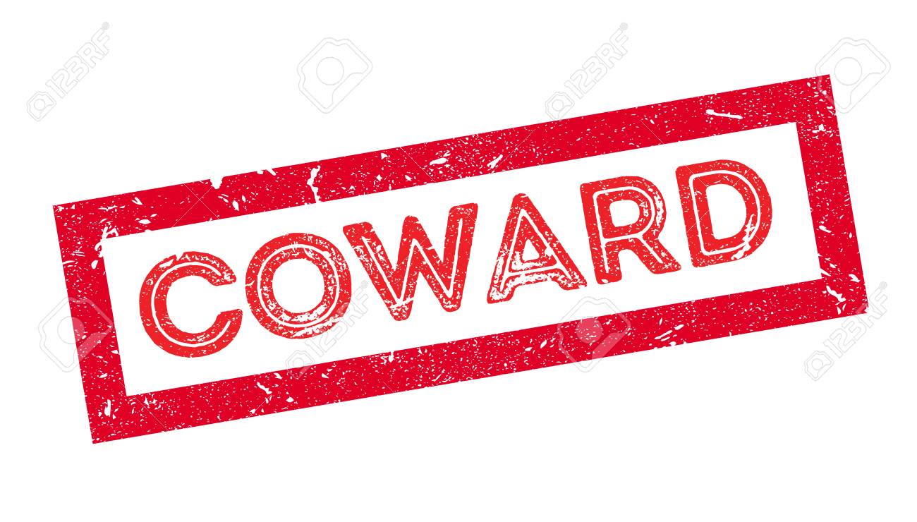 白の臆病者のゴム印。印刷、感動、オーバープリントします。のイラスト 