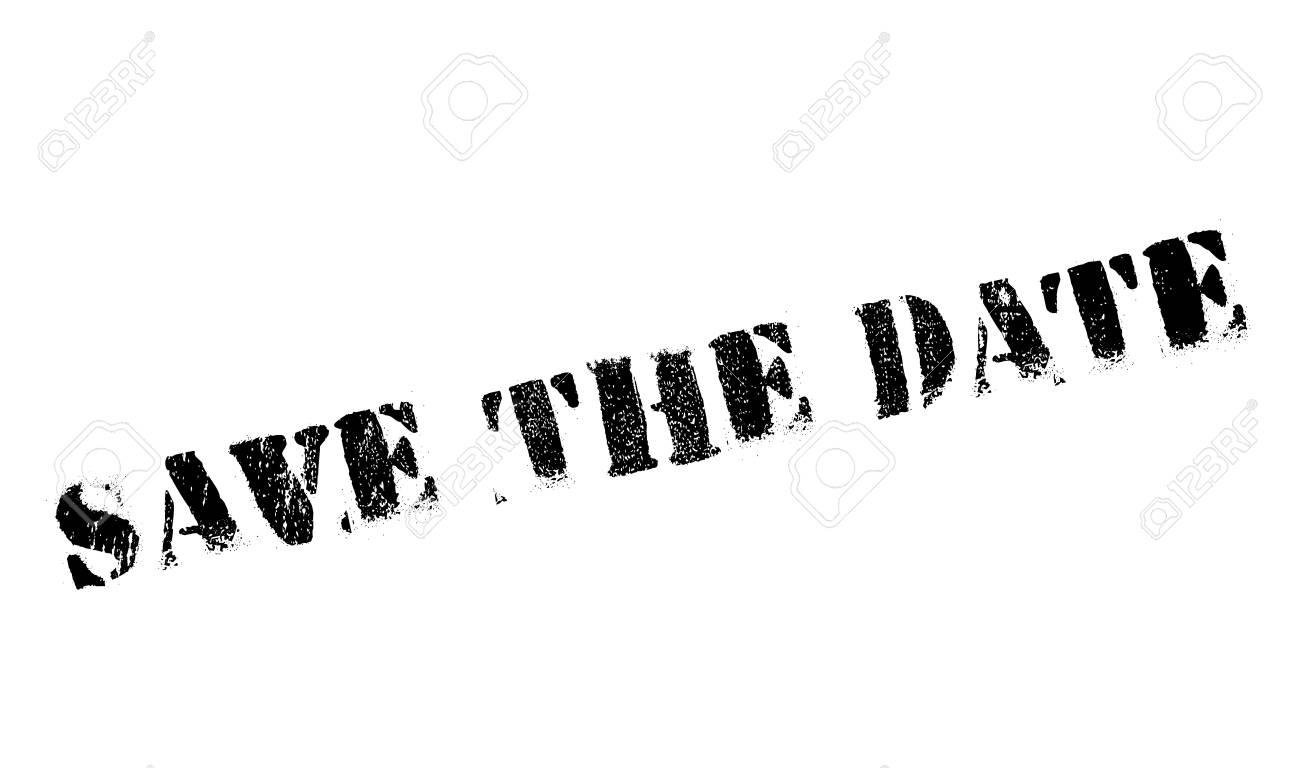 save the date stamp grunge design with dust scratches effects