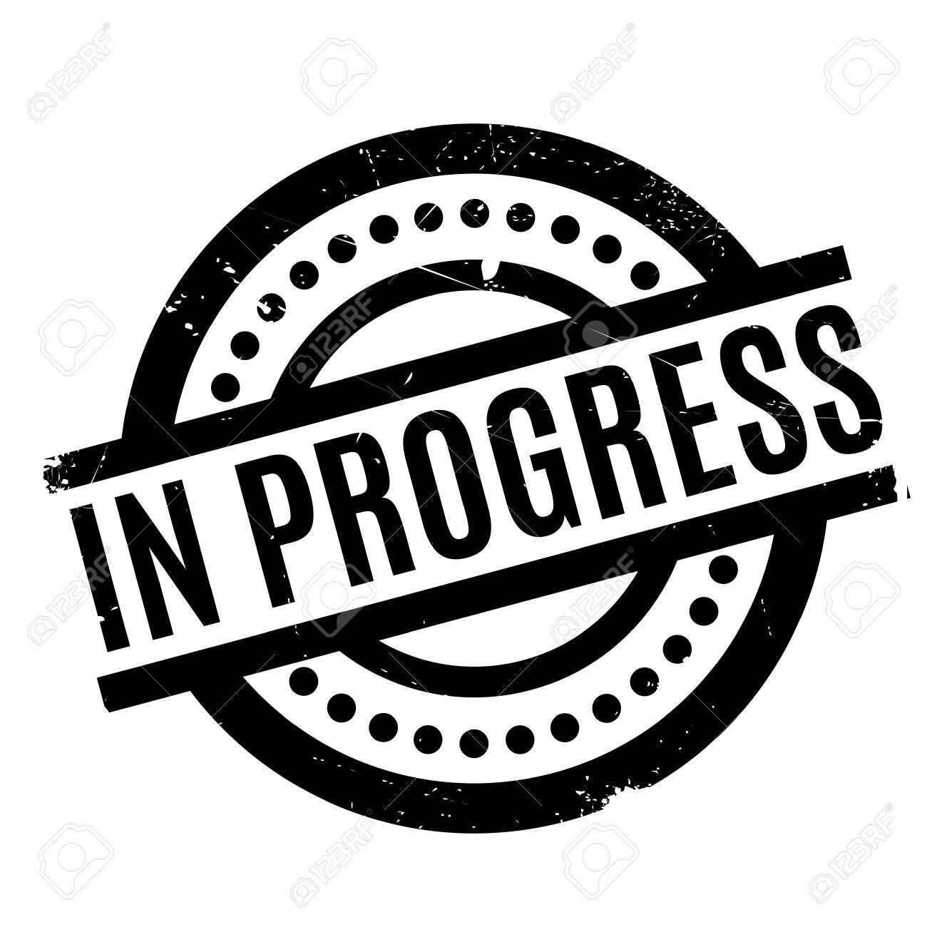 in progress rubber stamp
