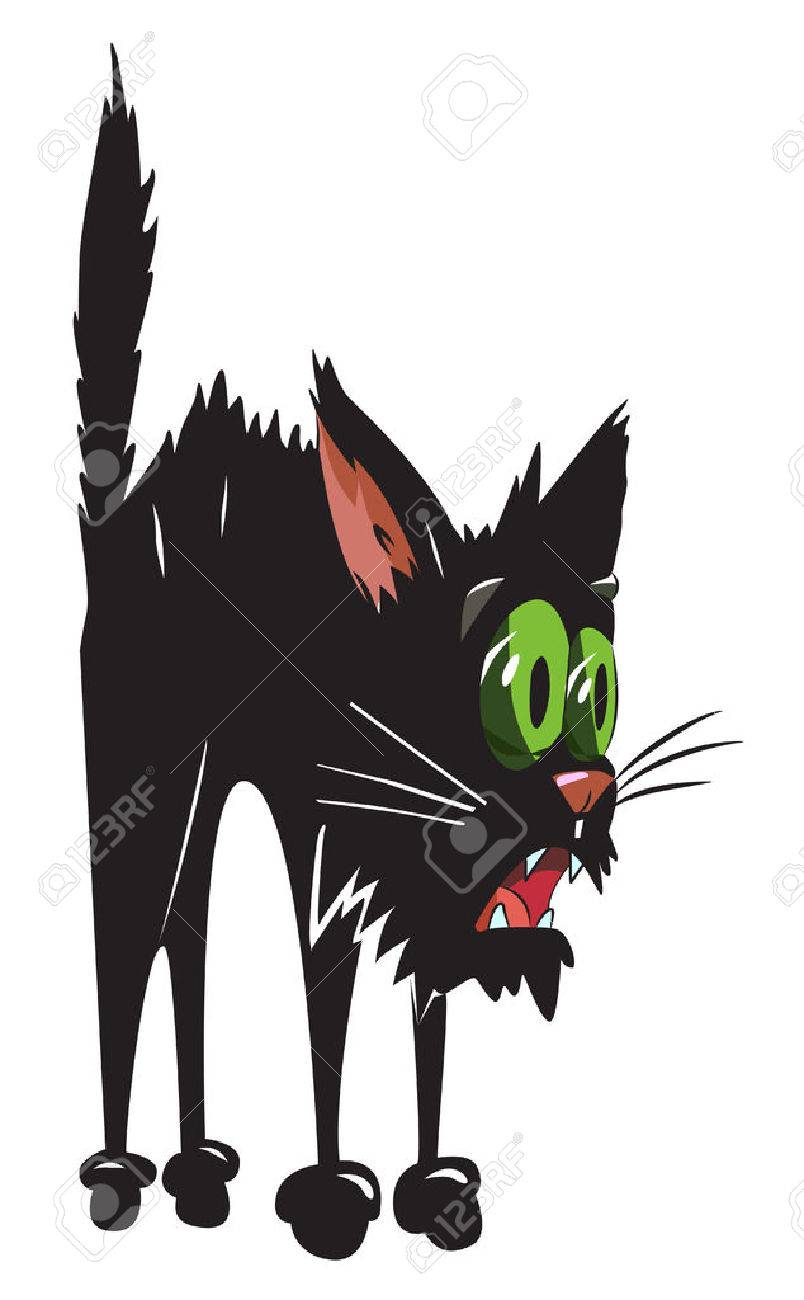 怖がっている黒い猫の漫画のイメージ 芸術的なフリーハンド画像 のイラスト素材 ベクタ Image 怖がっている黒い猫の漫画のイメージ 芸術的なフリーハンド画像 のイラスト素材 ベクタ Image