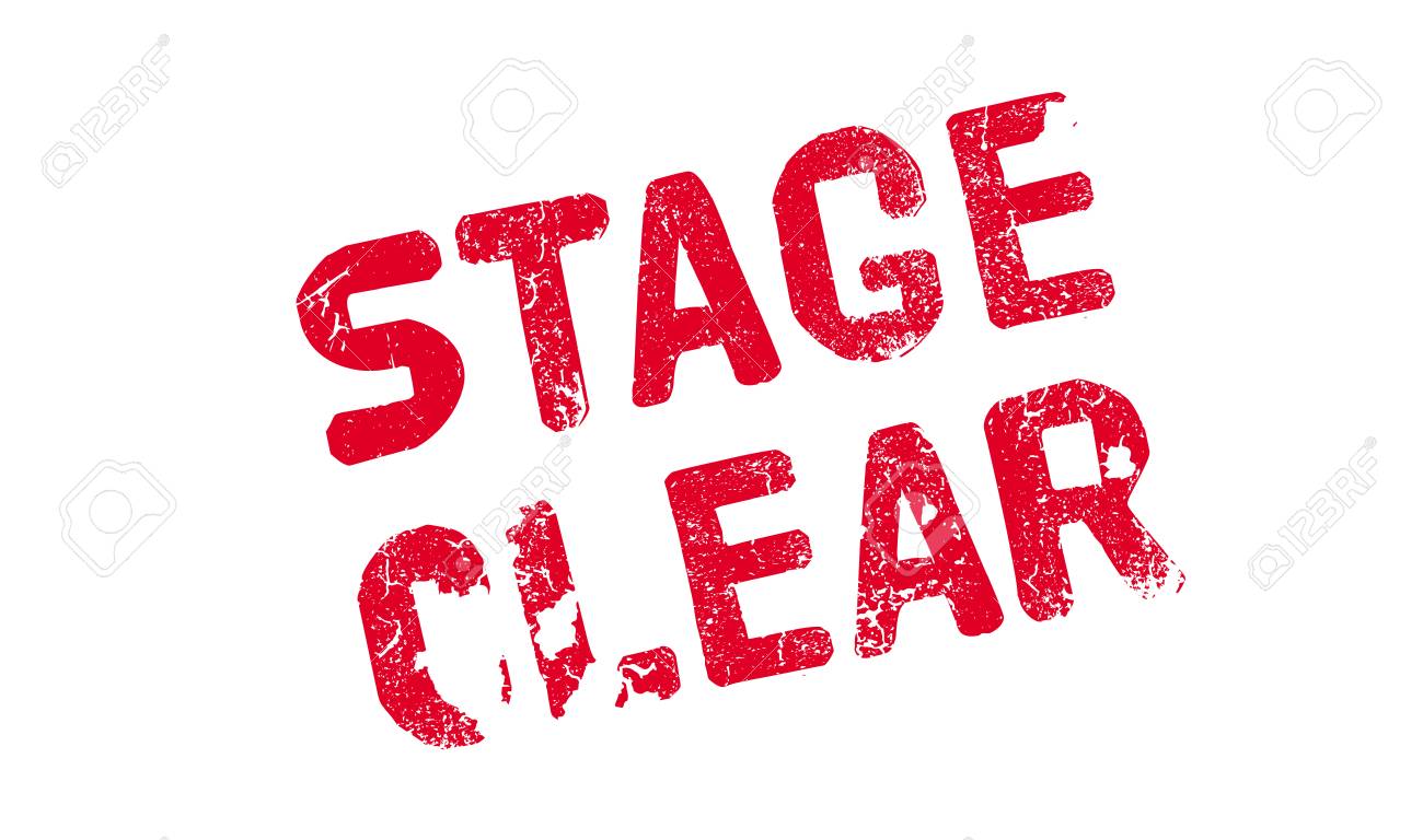 ステージ クリアのゴム製スタンプ のイラスト素材 ベクタ Image