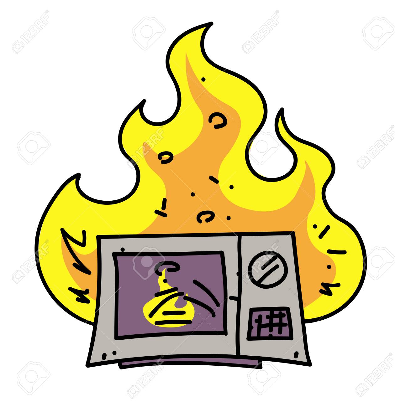 microwave oven on fire