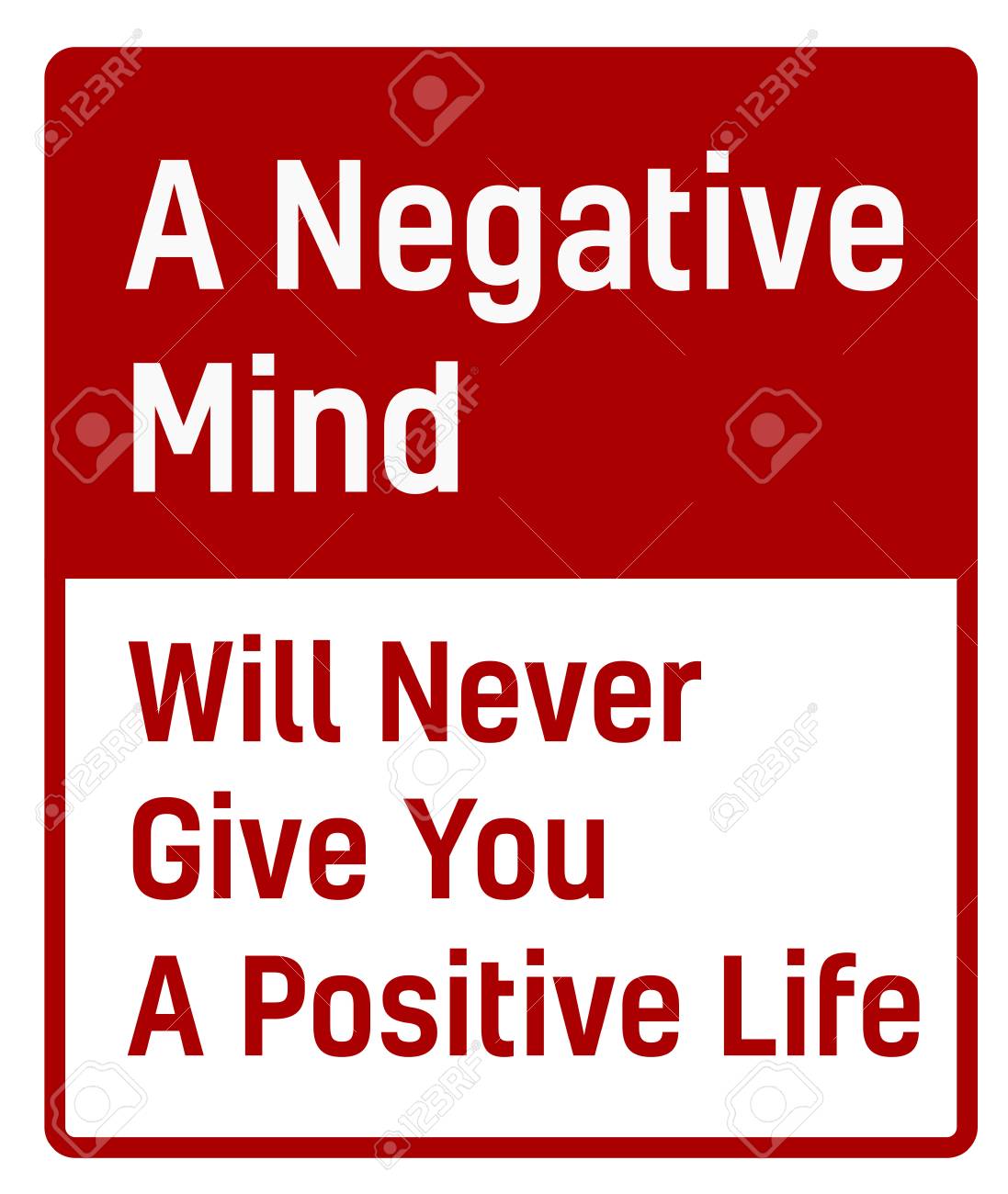 Un Esprit Negatif Ne Vous Donnera Jamais Un Signe De Vie Positif Conception De Panneaux De Signalisation Pour Affiche Typographique De Citation Clip Art Libres De Droits Vecteurs Et Illustration Image