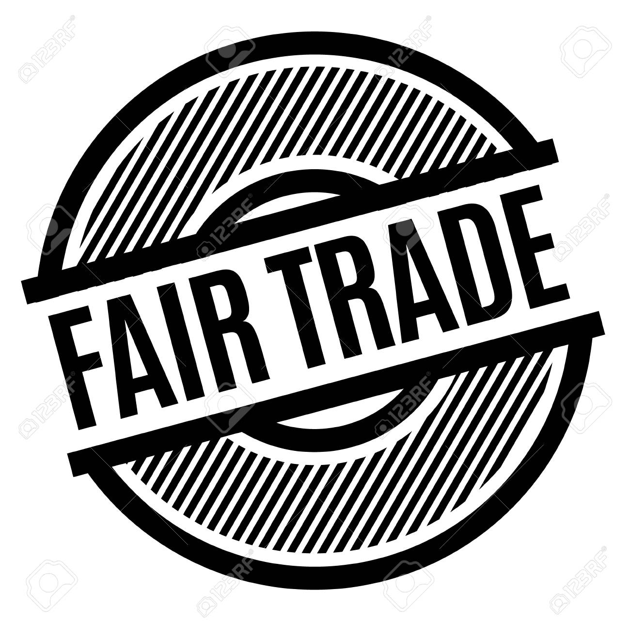 Fair Trade Black Stamp On White Background Sign Label Royalty