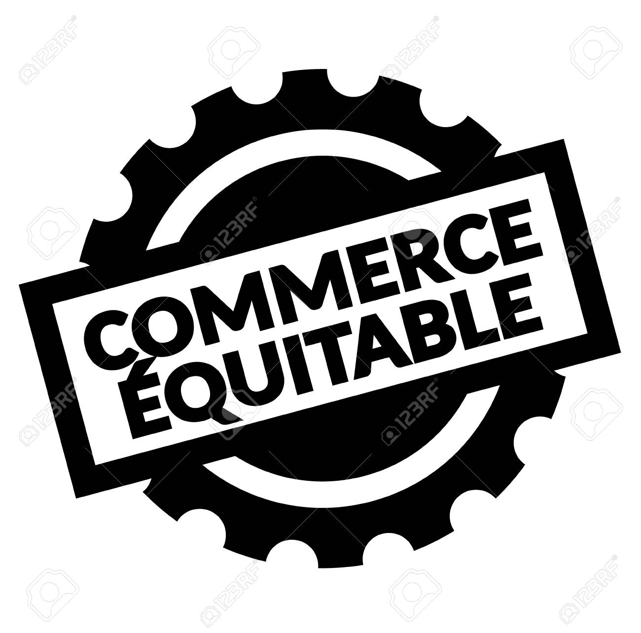 Fair Trade Black Stamp In French Language Sign Label Royalty