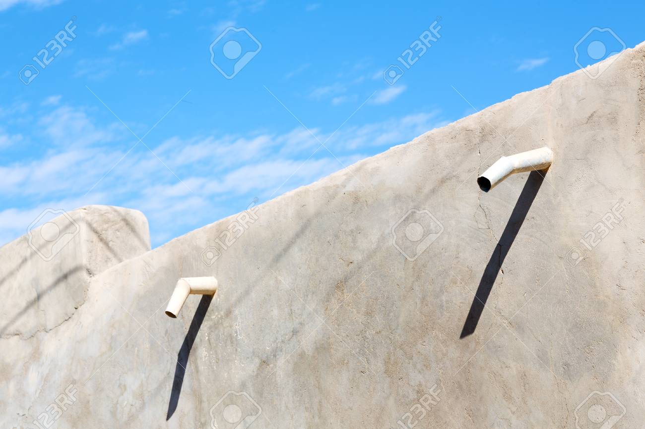Wasserleitung Fur Den Regen Im Antiken Omans Haus Lizenzfreie