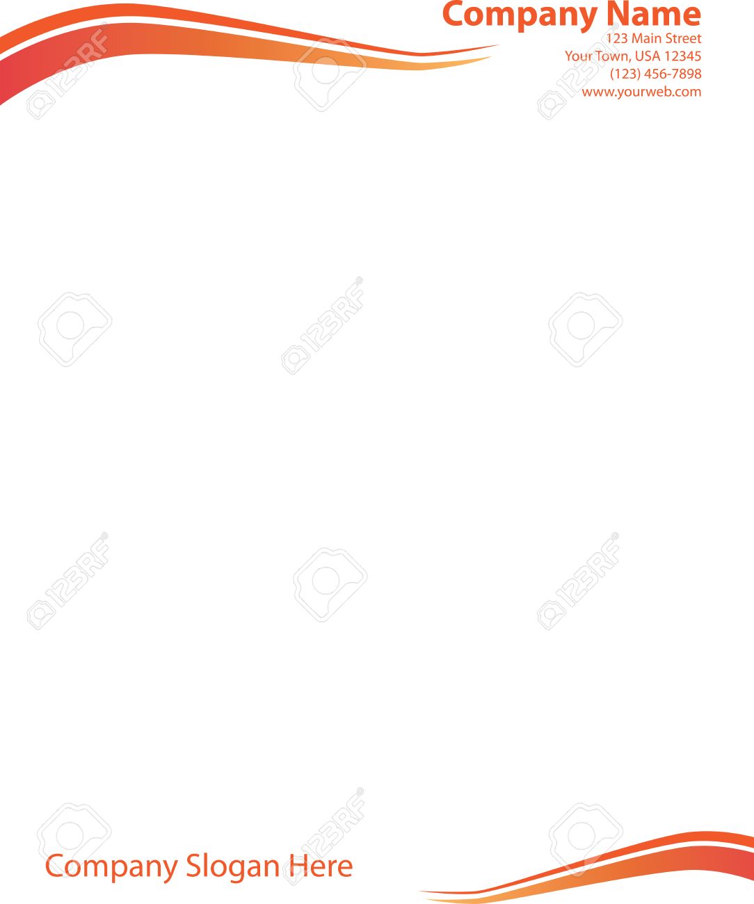 wave letterhead template orange red royalty free cliparts vectors