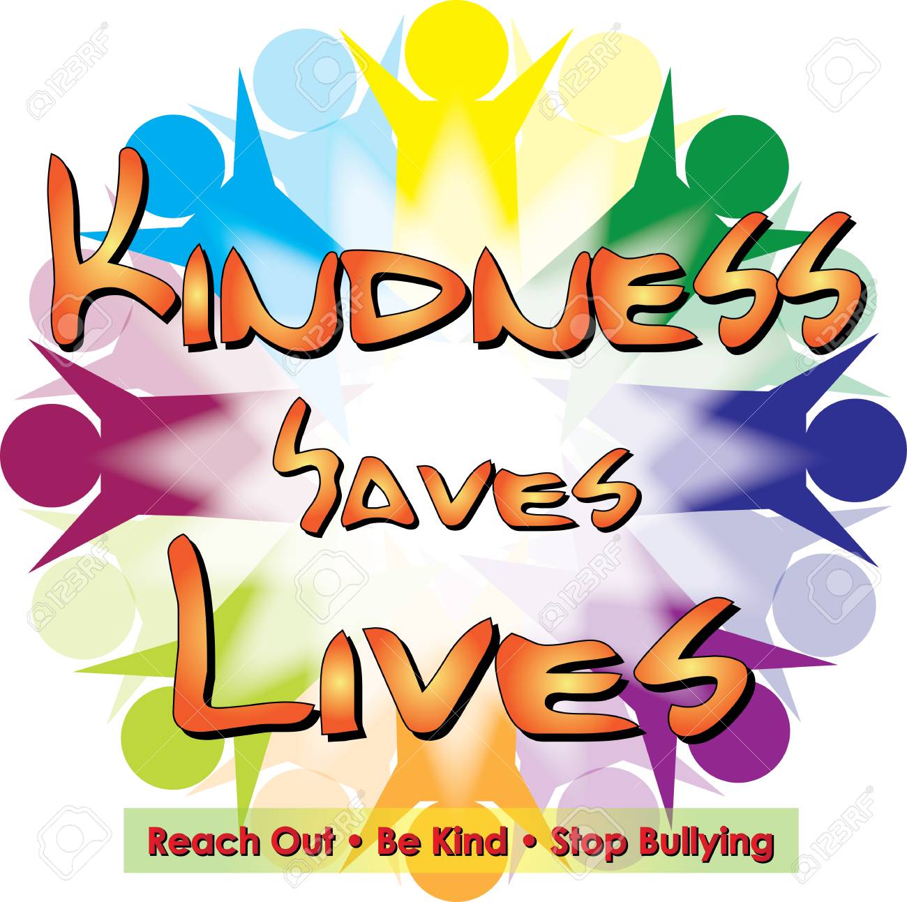 Kindness Saves Lives Logo isolated on colorful background. - 97902826 Kindness Saves Lives Logo isolated on colorful background. - 97902826