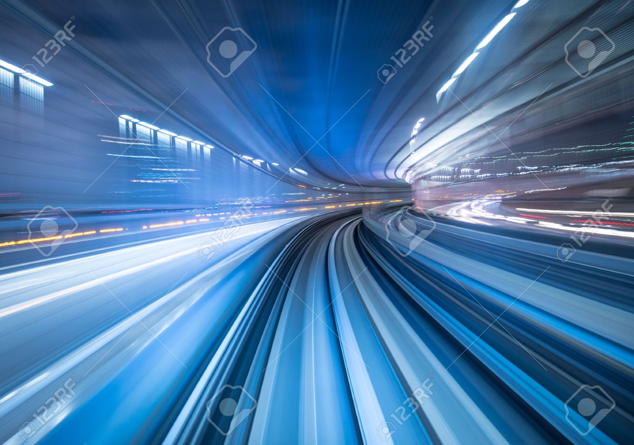 Motion blur of train moving inside tunnel in Tokyo, Japan - 48049855 Motion blur of train moving inside tunnel in Tokyo, Japan - 48049855