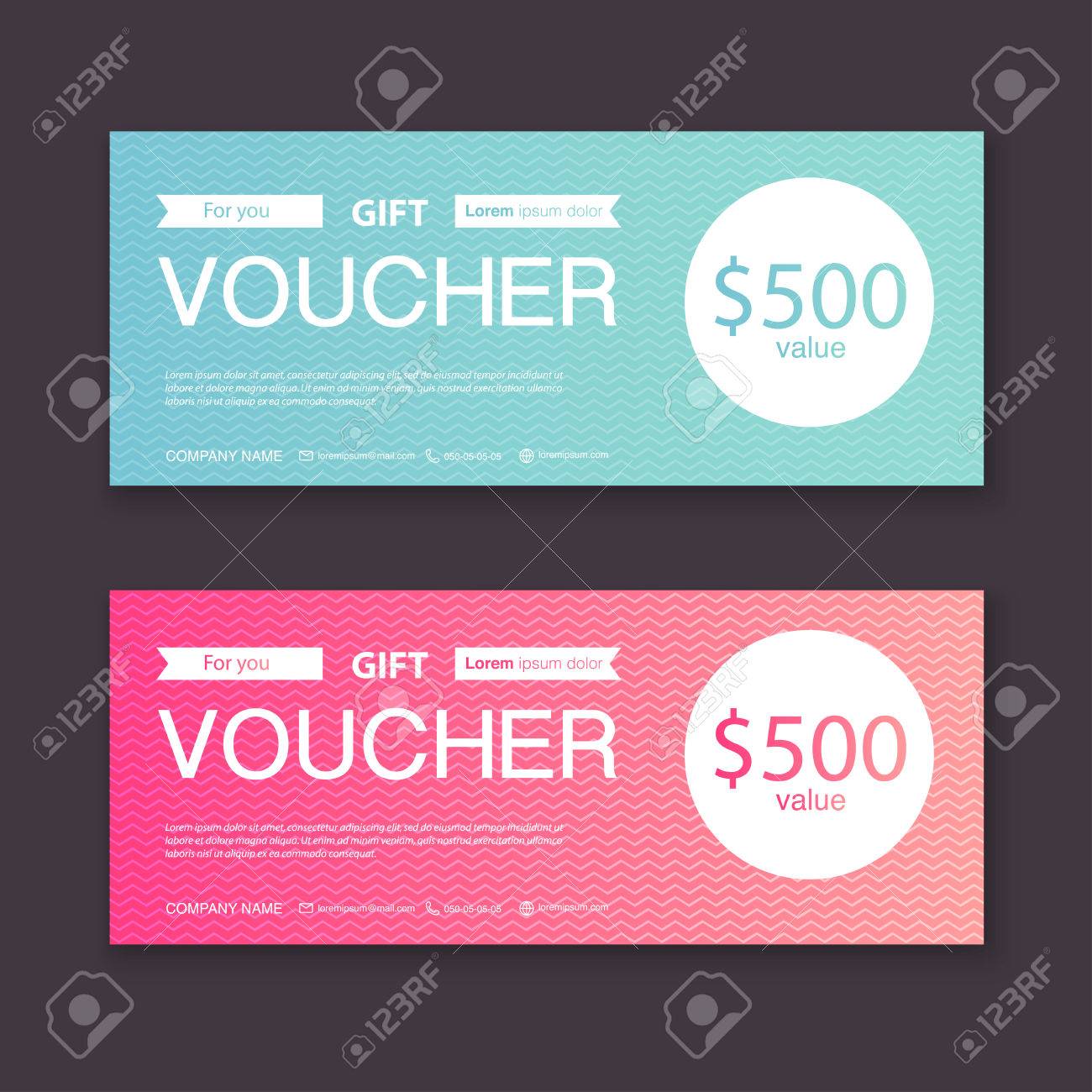 gift voucher template with colorful pattern gift certificate design gift certificate