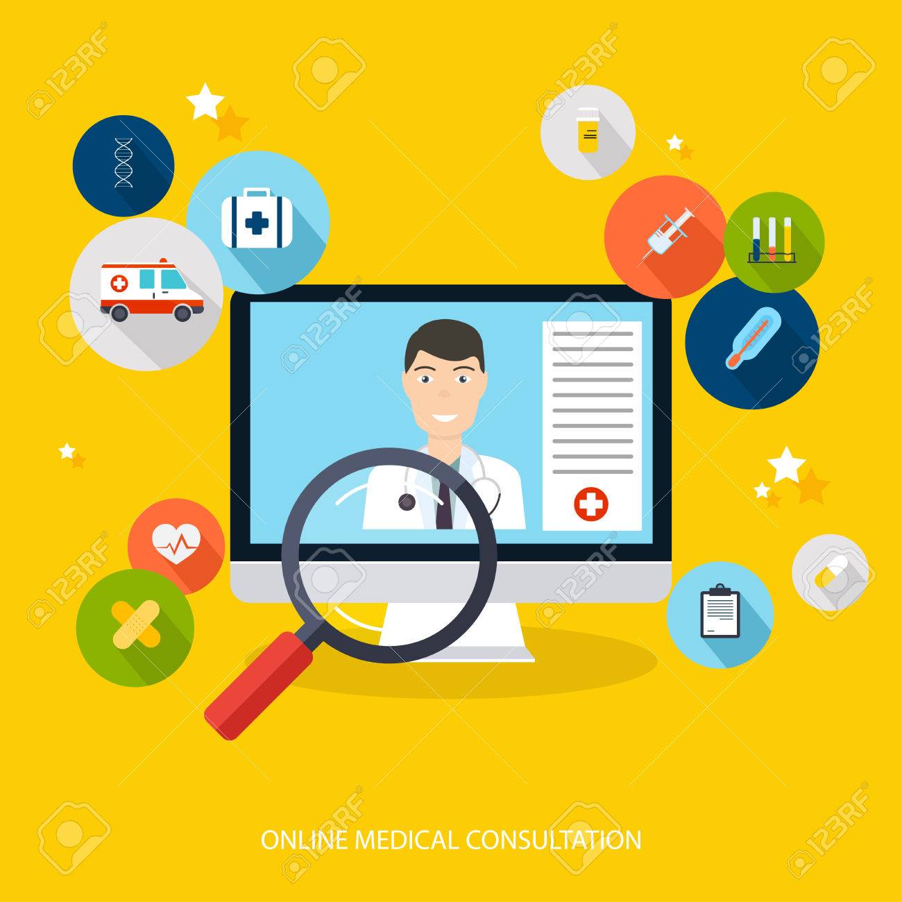 online medical consultation concept vector modern creative flat free medical assistance