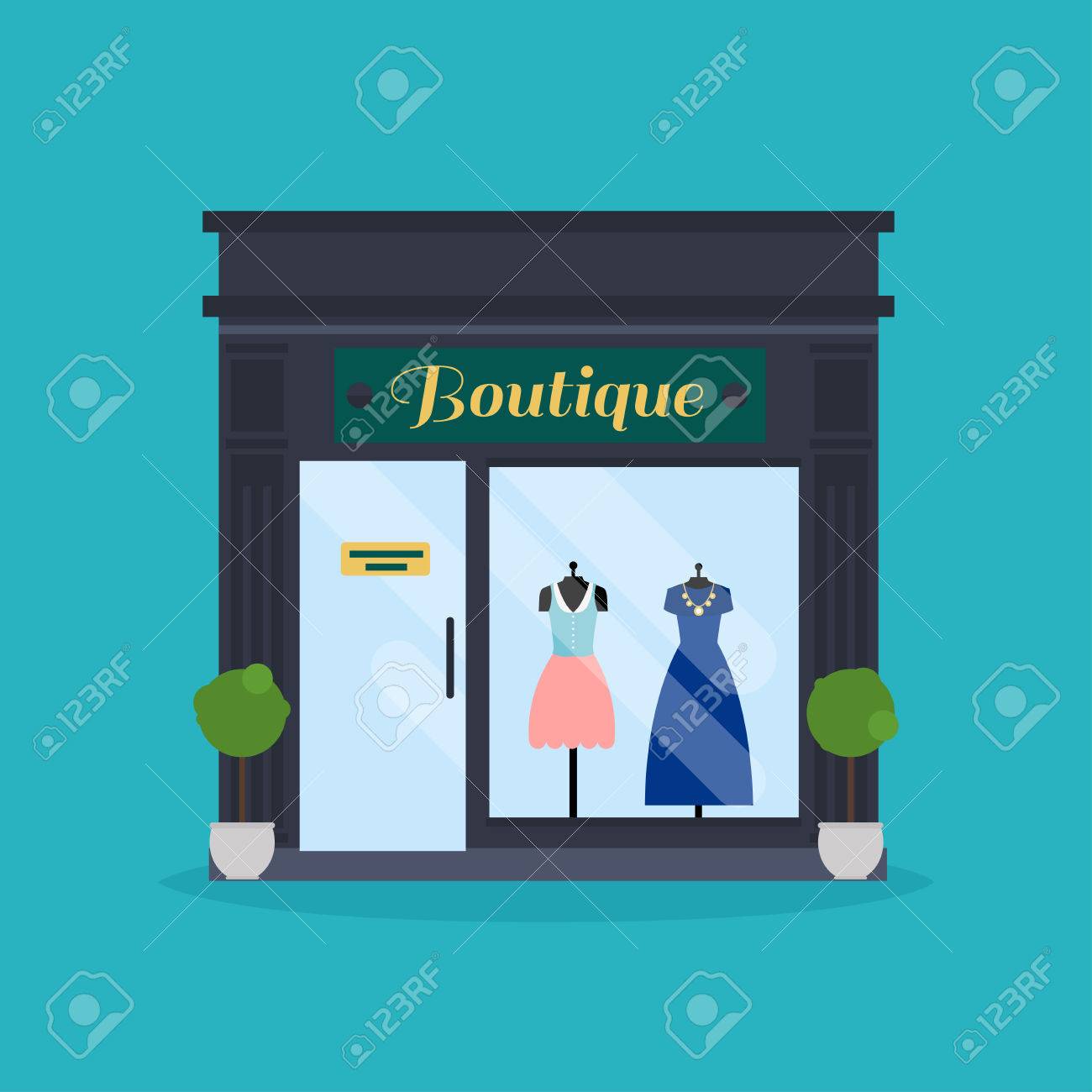 Fashion boutique facade. Clothes shop. Ideal for market business web publications and graphic design. - 51629101 Fashion boutique facade. Clothes shop. Ideal for market business web publications and graphic design. - 51629101