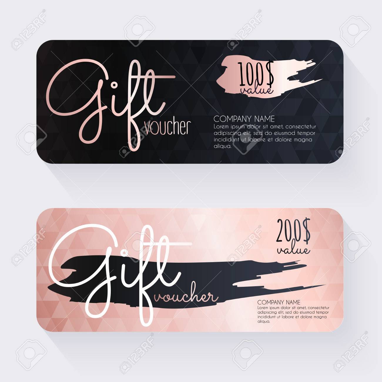 gift voucher template with rose gold gift background gift certificate gift coupon