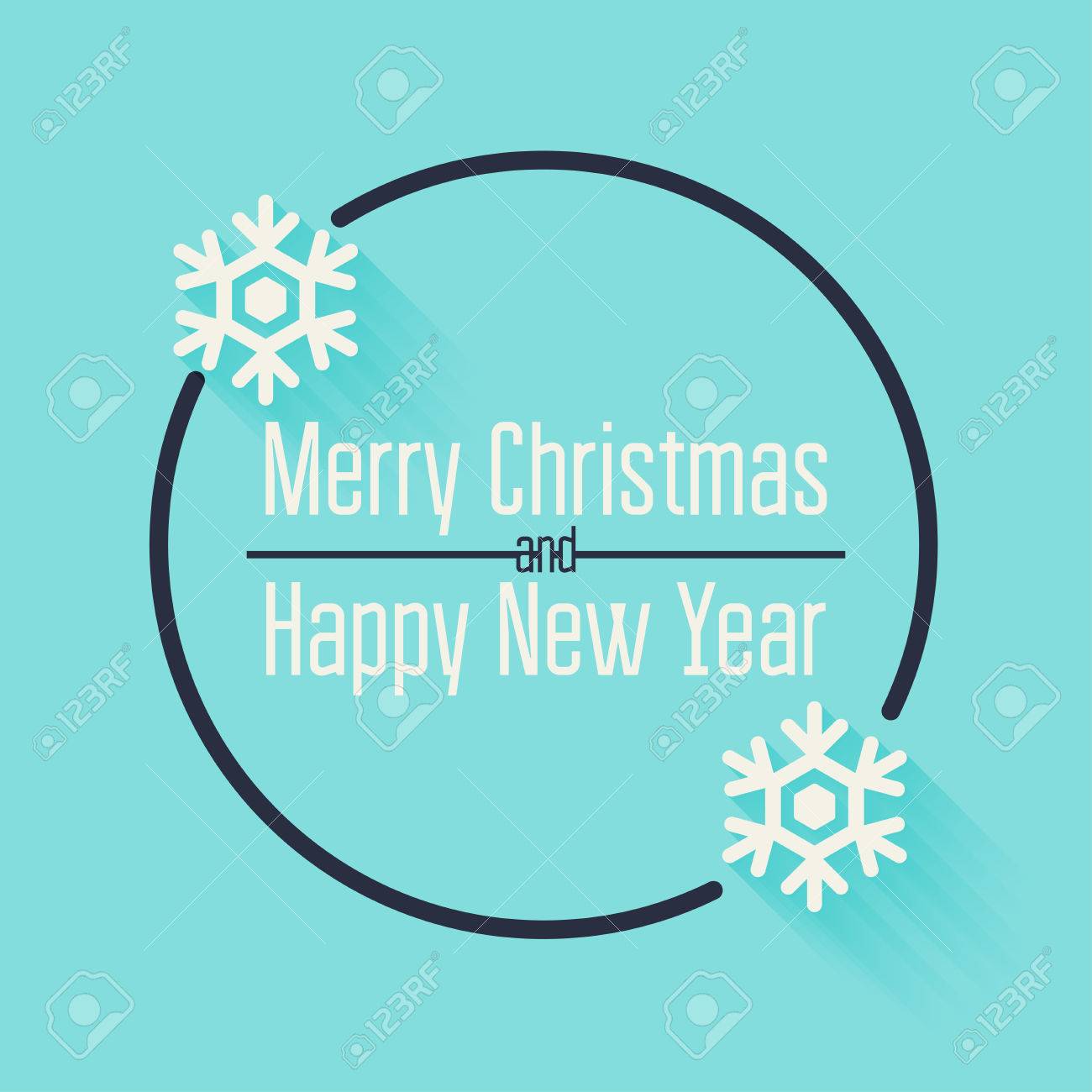 merry christmas and happy new year greeting card quote blank template stock vector