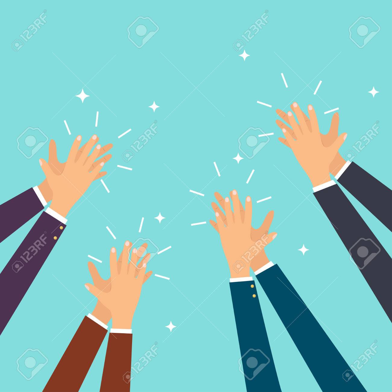 Human hands clapping. Flat design modern vector illustration concept. - 69470862 Human hands clapping. Flat design modern vector illustration concept. - 69470862