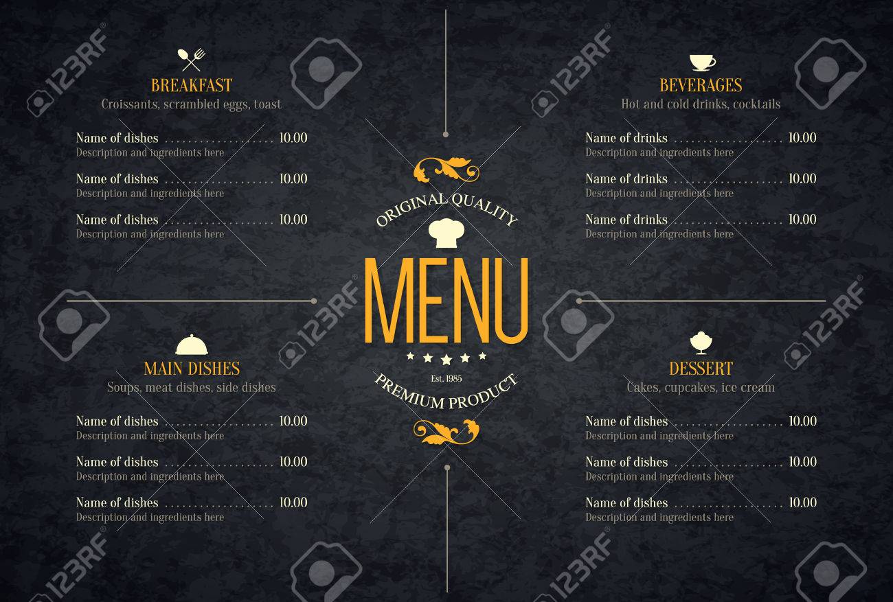 Restaurant menu design. - 56953182 Restaurant menu design. - 56953182