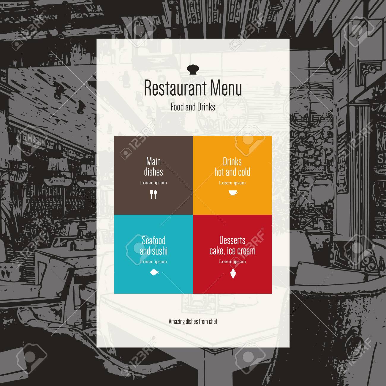 restaurant menu design vector menu brochure template for cafe