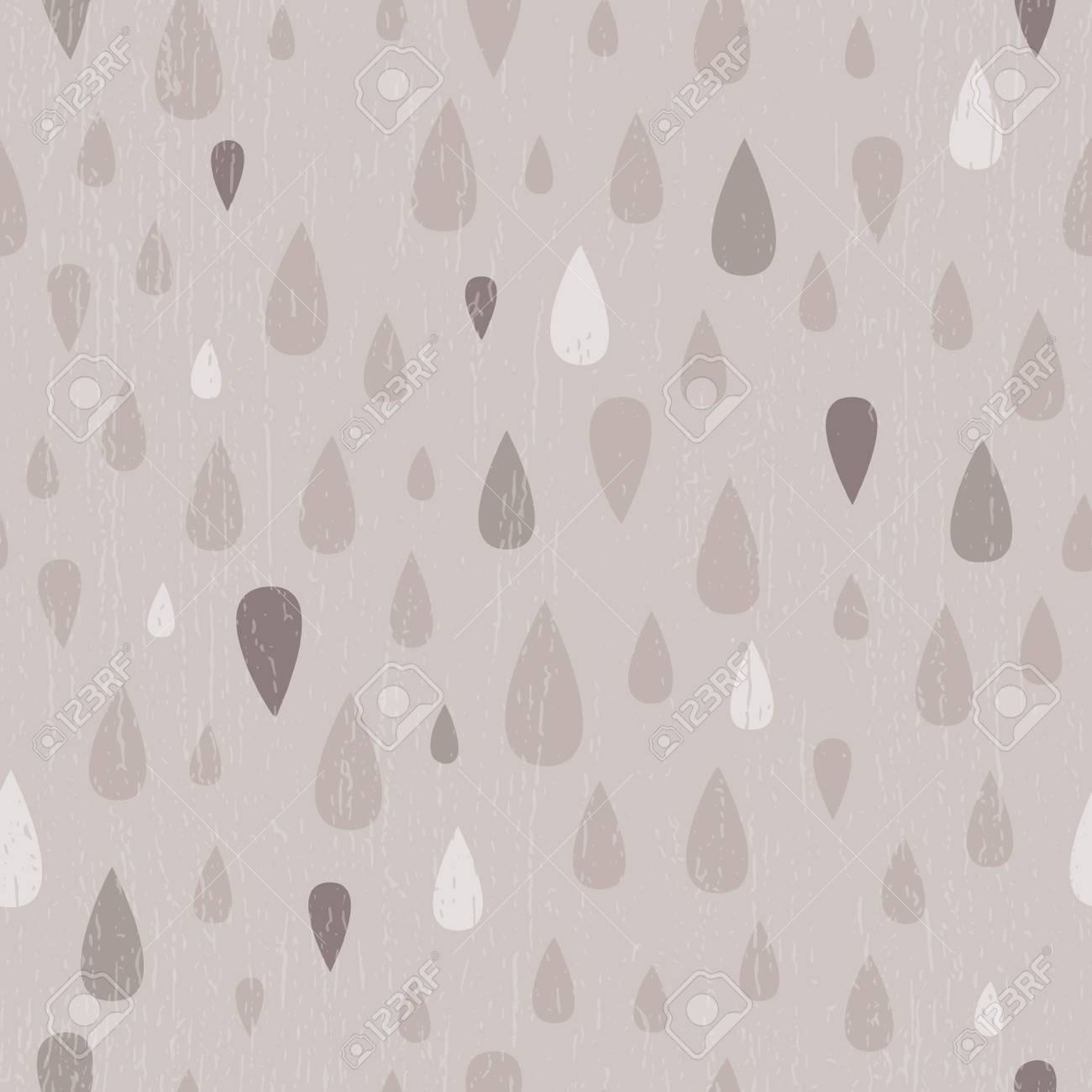 vector taupe distressed teardrop raindrop seamless pattern