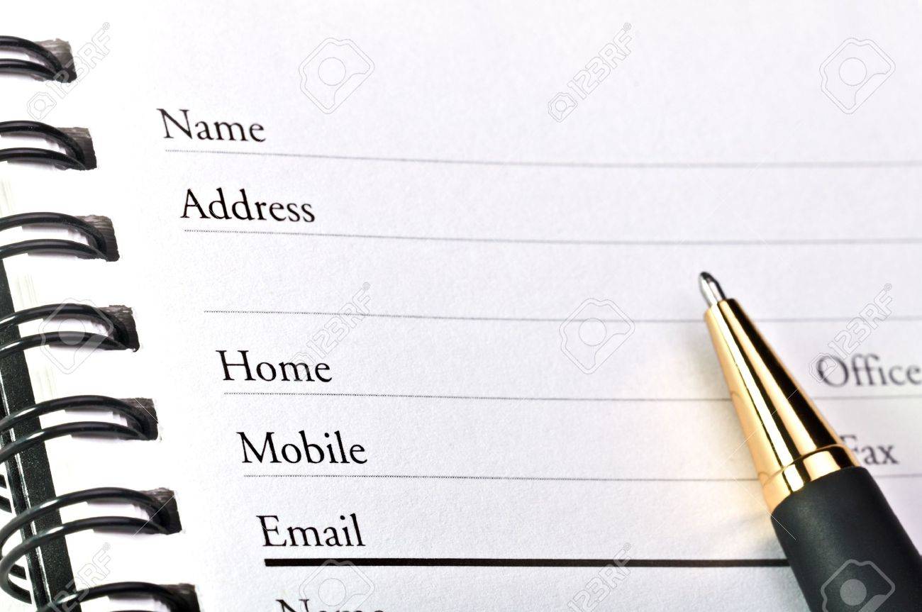 a blank page of open telephone address book stock photo picture
