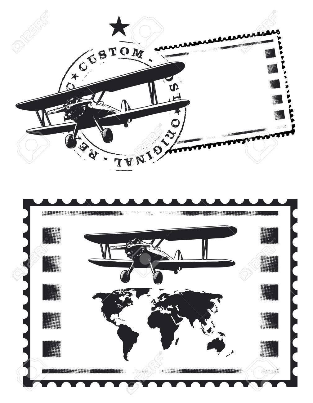 世界地図と飛行機の空気メール スタンプのイラスト素材 ベクタ Image 世界地図と飛行機の空気メール スタンプのイラスト素材 ベクタ Image