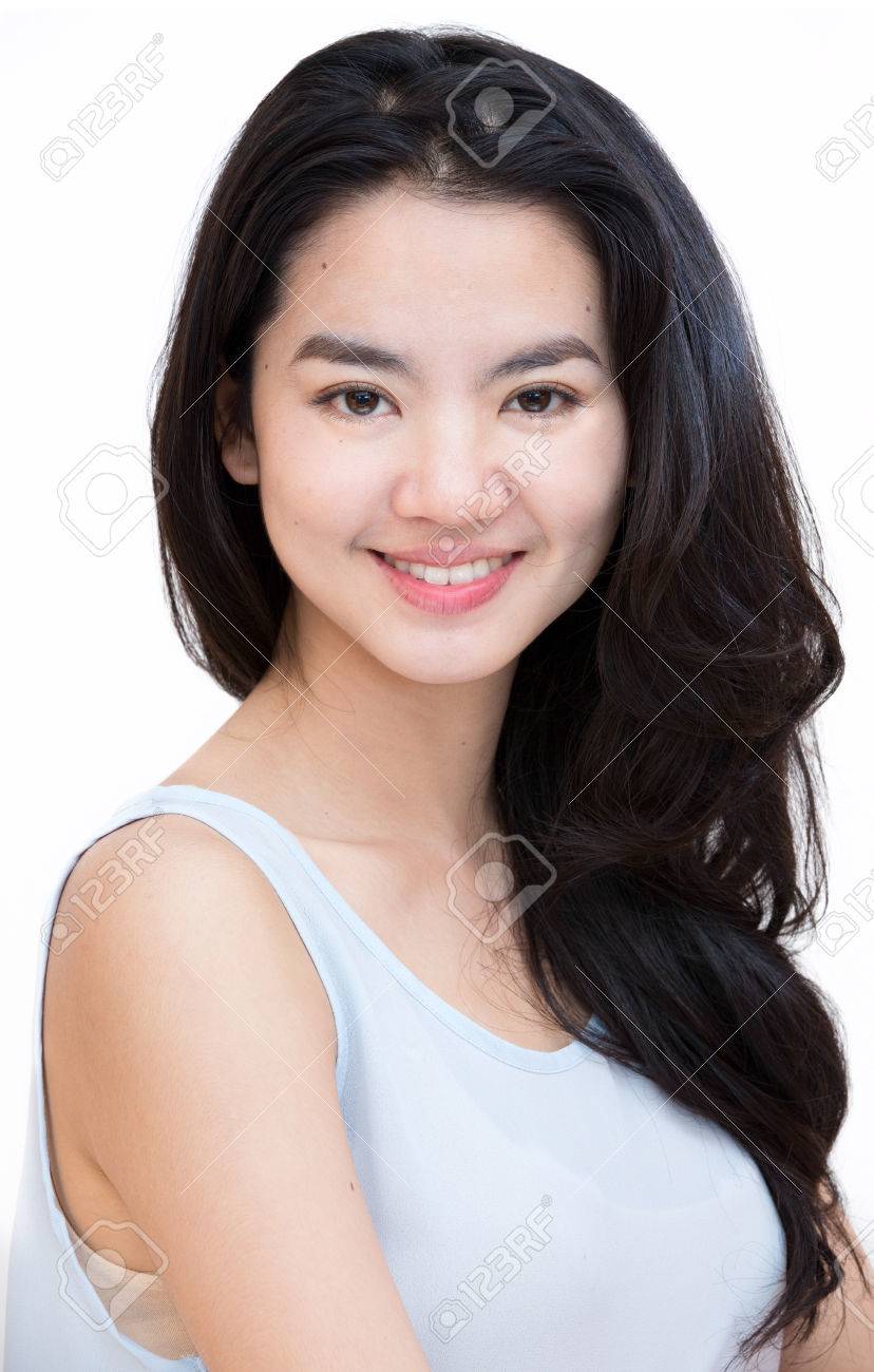 headshot of an attractive asian lady in casual cloth stock photo standard headshot size