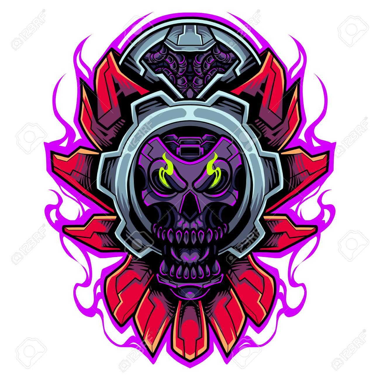 Skull Head Robot Mascot Logo Royalty Free SVG, Cliparts, Vectors, and Stock  Illustration. Image 149205071.