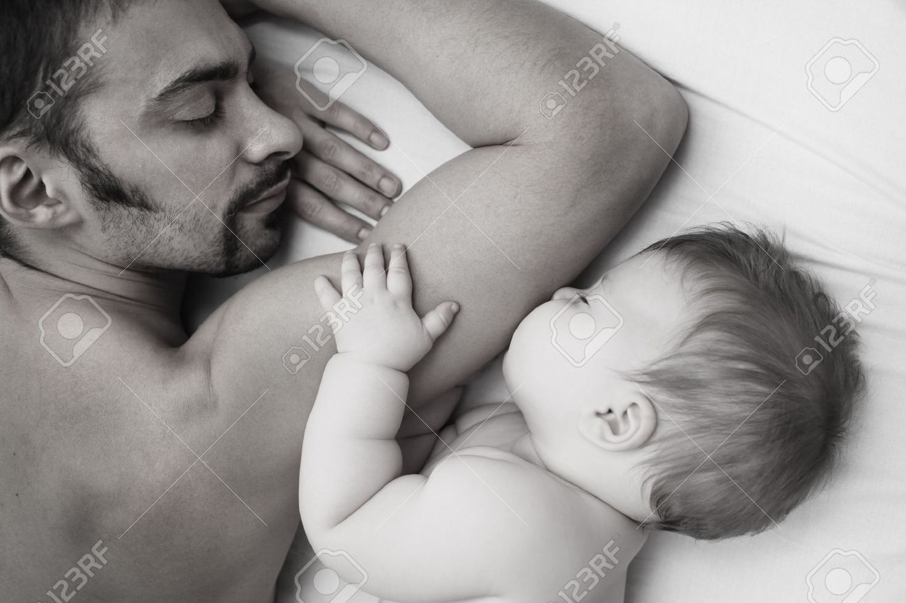 cute baby with dad