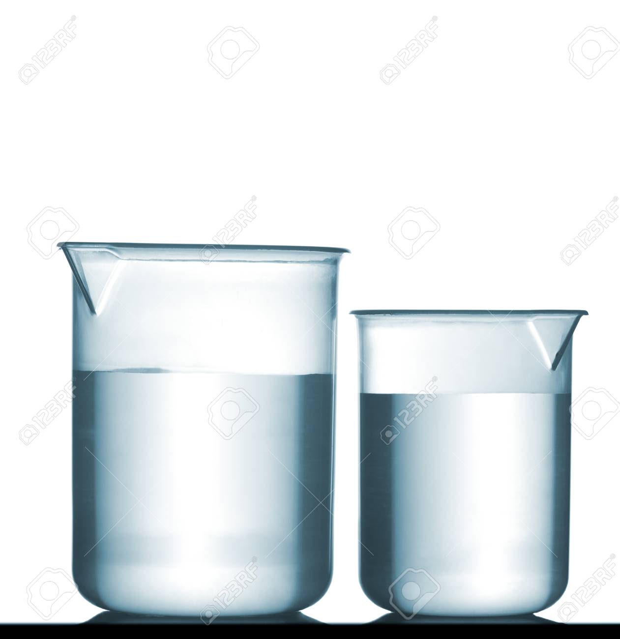 Isolated Chemical Plastic Beakers On Table With A Small Reflection Stock Photo Picture And Royalty Free Image Image 25761021