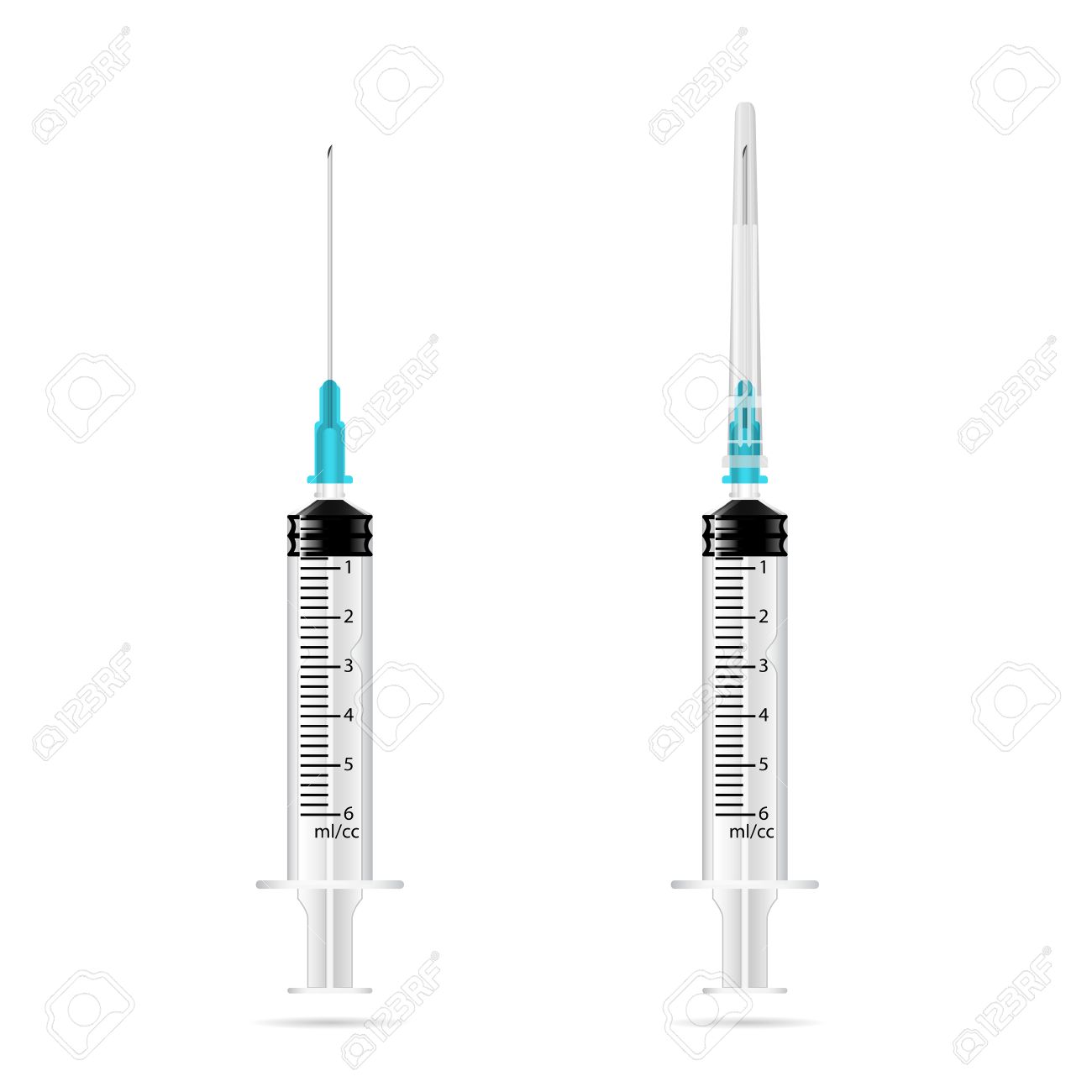 リアルな開閉の医療注射器 3 D 医療ツール 実験装置 のイラスト素材 ベクタ Image