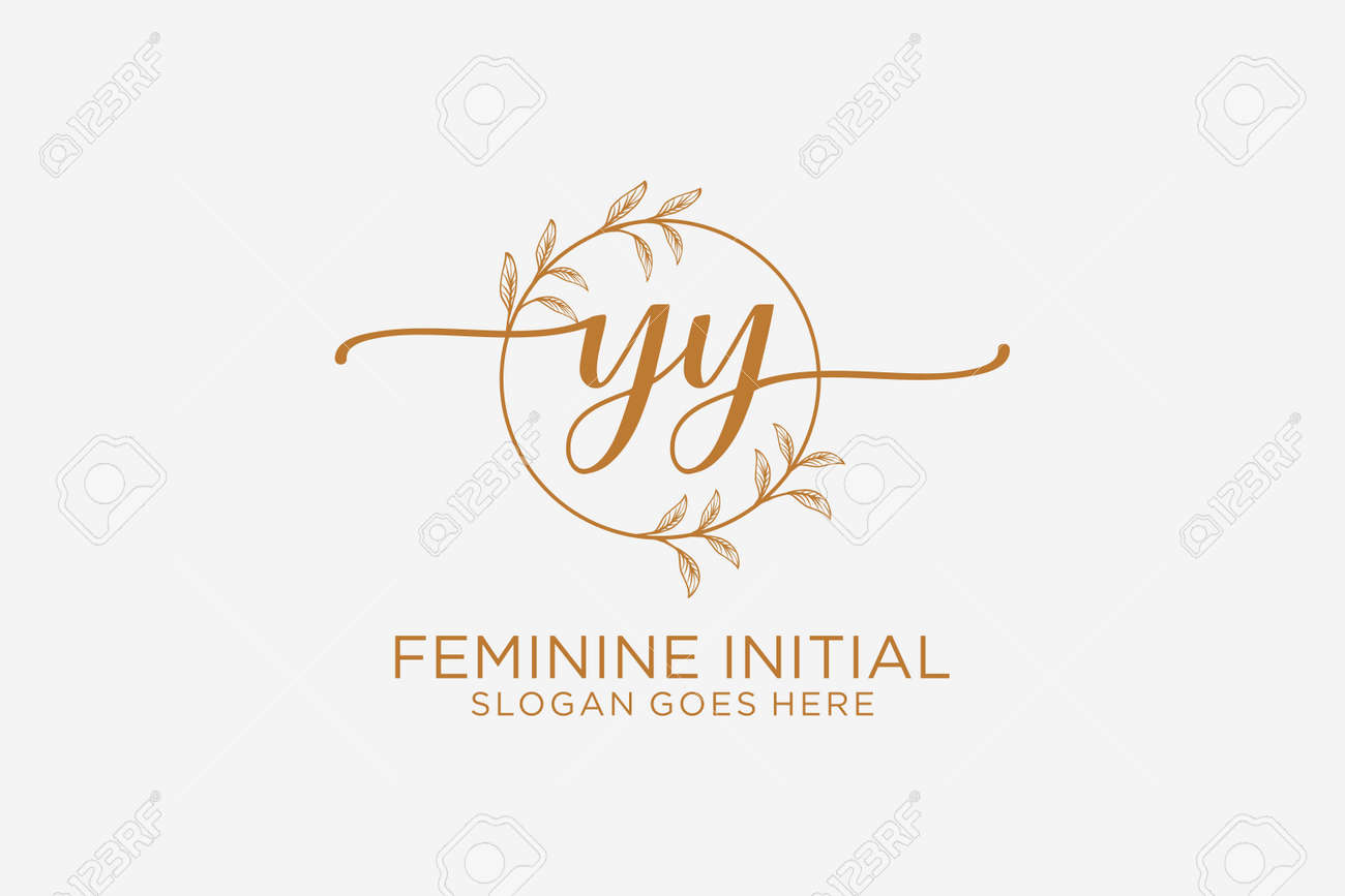 YY Beauty Monogram And Elegant Logo Design Handwriting Logo Of Initial  Signature, Wedding, Fashion, Floral And Botanical With Creative Template.  Royalty Free SVG, Cliparts, Vectors, and Stock Illustration. Image  173410524.