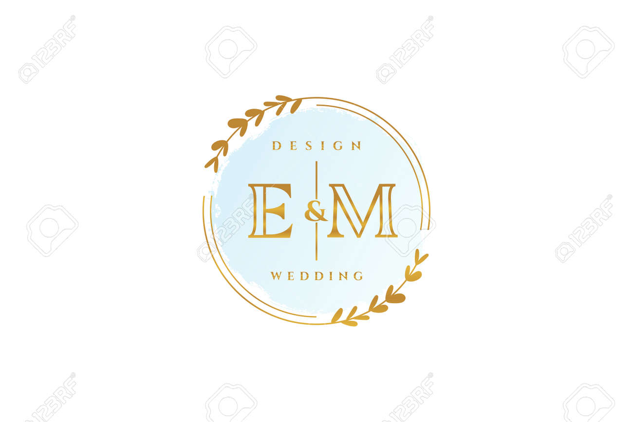 EM Beauty Monogram And Elegant Logo Design Handwriting Logo Of Initial  Signature, Wedding, Fashion, Floral And Botanical With Creative Template.  Royalty Free SVG, Cliparts, Vectors, and Stock Illustration. Image  174121855., image size:1300x867