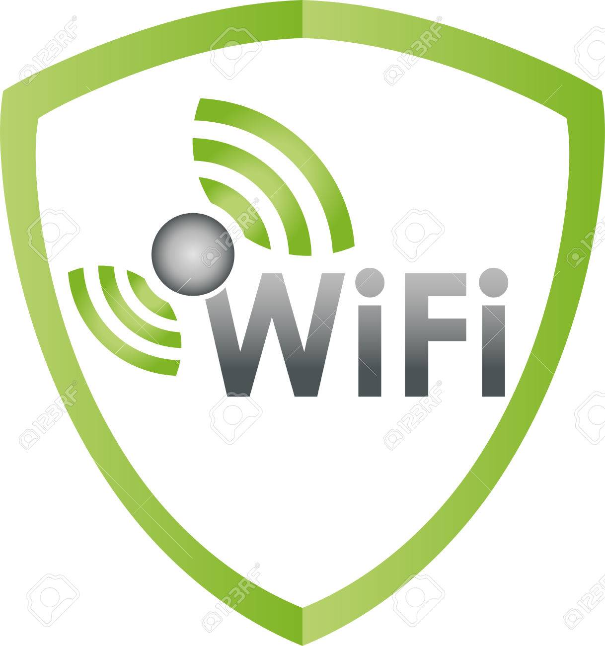 Wi Fi Wifi 紋章付き外衣 セキュリティ 無料のイラスト素材 ベクタ Image