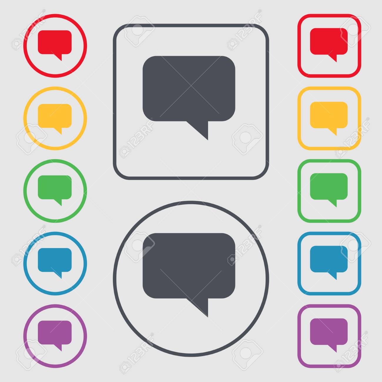 Speech Bubble Chat Think Icon Sign Symbol On The Round And Royalty Free Cliparts Vectors And Stock Illustration Image