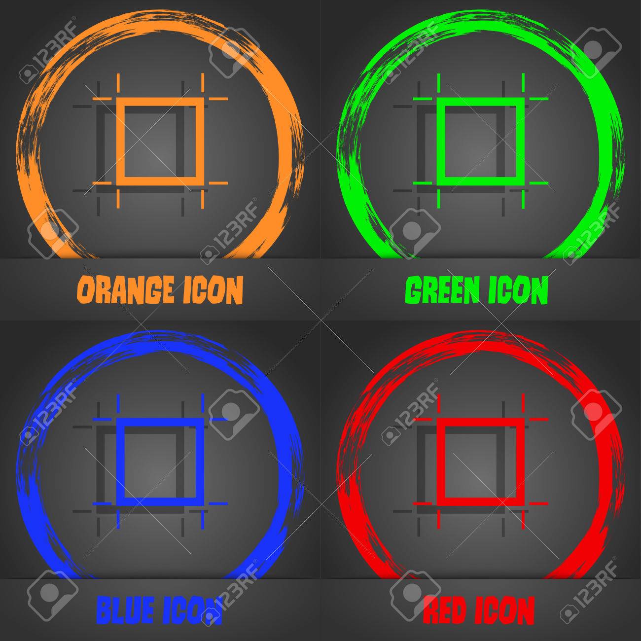 作物やレジストレーション マーク アイコンに署名します おしゃれなモダンなスタイル オレンジ 緑 青 赤のデザイン ベクトル図のイラスト素材 ベクタ Image