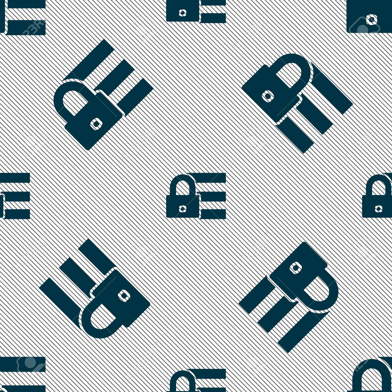 lock login icon sign seamless pattern with geometric texture