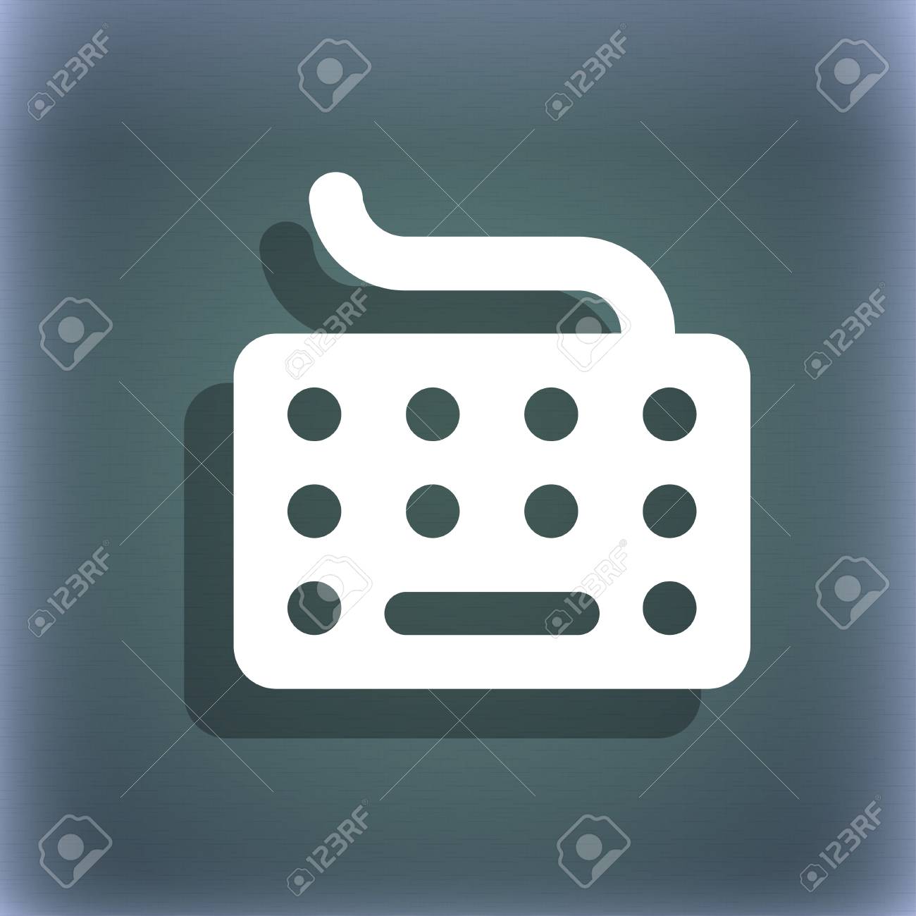 Keyboard Icon Symbol On The Blue Green Abstract Background With Stock Photo Picture And Royalty Free Image Image