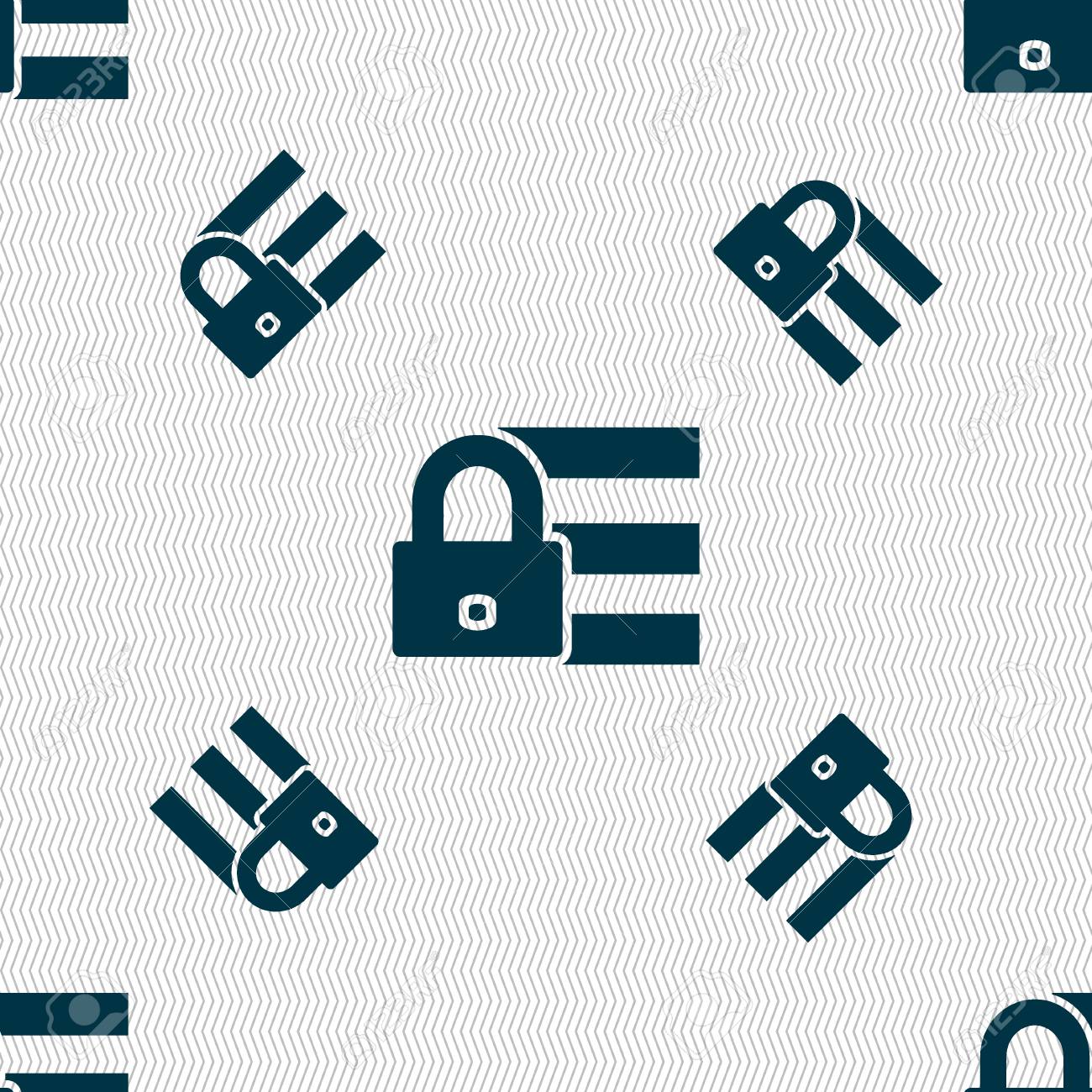 lock login icon sign seamless pattern with geometric texture