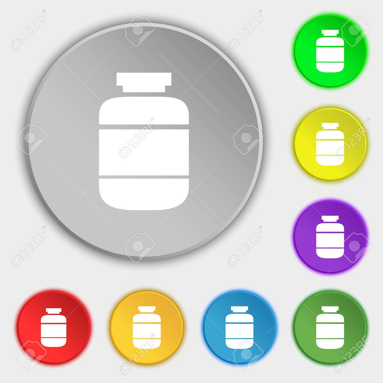 medication icon sign symbol on eight flat buttons vector