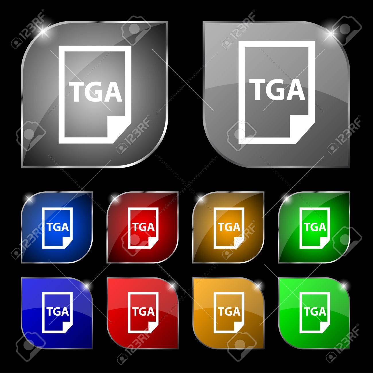 ファイル型 Tga 形式アイコンの記号をイメージします グレアと 10 個のカラフルなボタンのセットです ベクトル図のイラスト素材 ベクタ Image ファイル型 Tga 形式アイコンの記号をイメージします グレアと 10 個のカラフルなボタンのセットです ベクトル図のイラスト素材 ベクタ Image