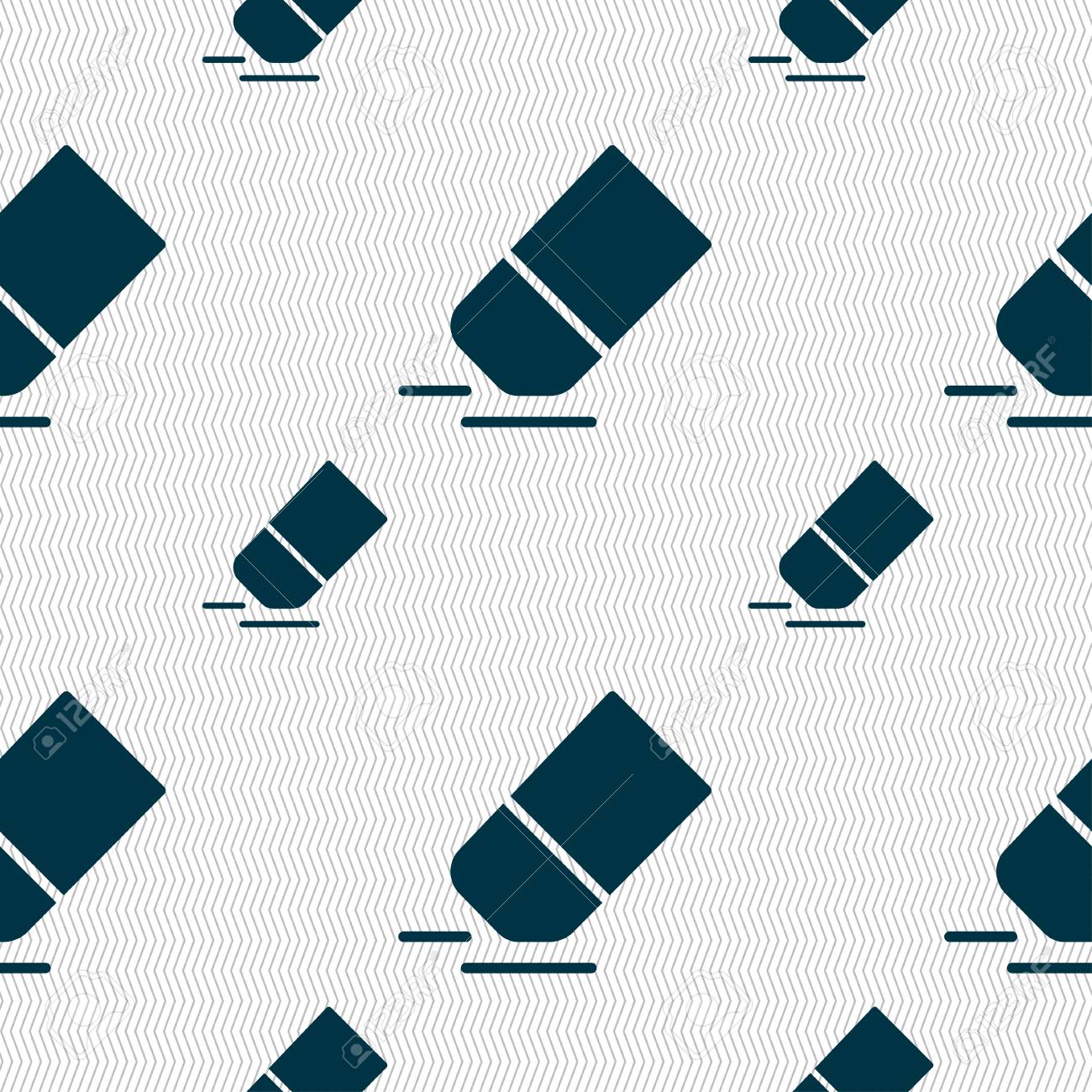eraser rubber icon sign seamless pattern with geometric texture