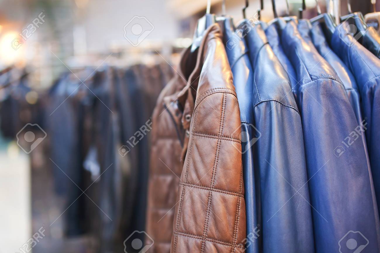 leather jacket in store